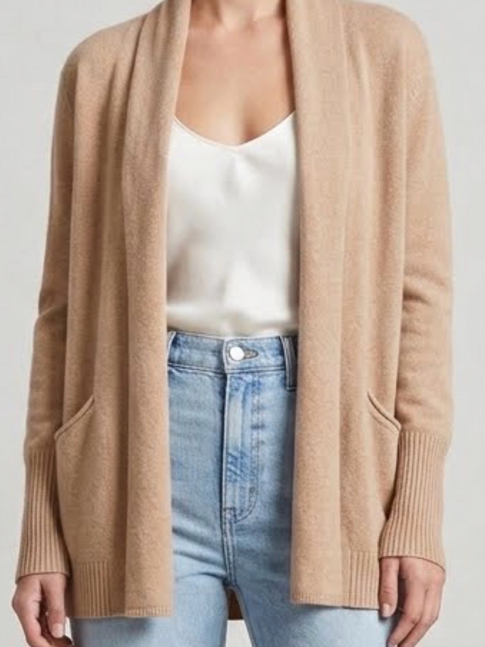 100% 2-Ply Cashmere Max Studio Open-Front Cardigan Sweater in Women’s Size M
